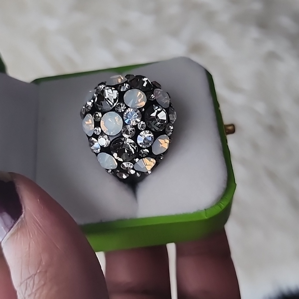 Black Dome Cocktail Ring - Picture 5 of 7